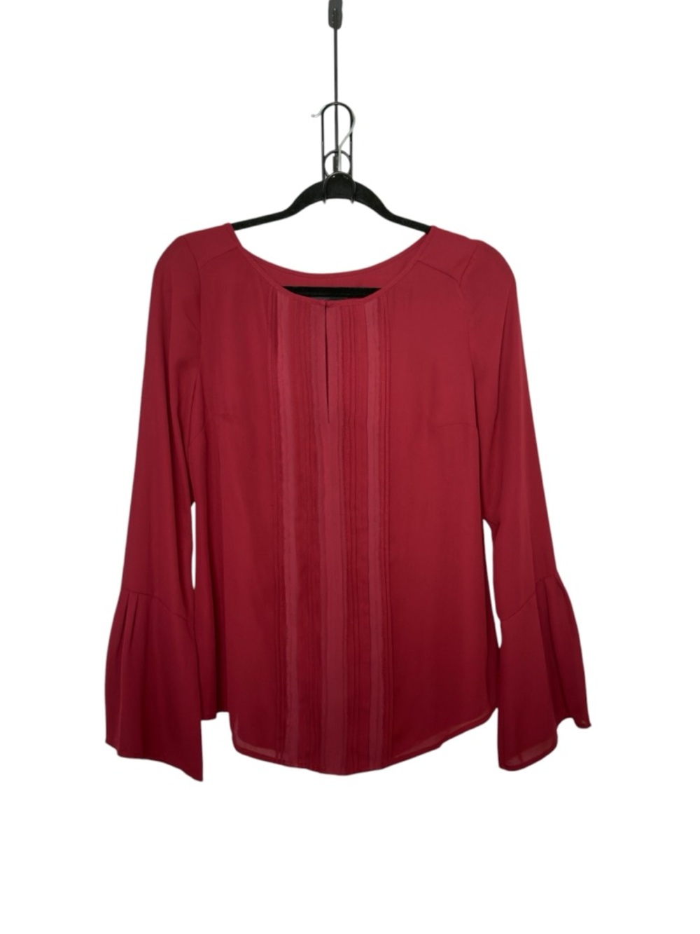 White House Black Market 4 Cranberry Romantic Goth Blouse Peasant Smart Casual